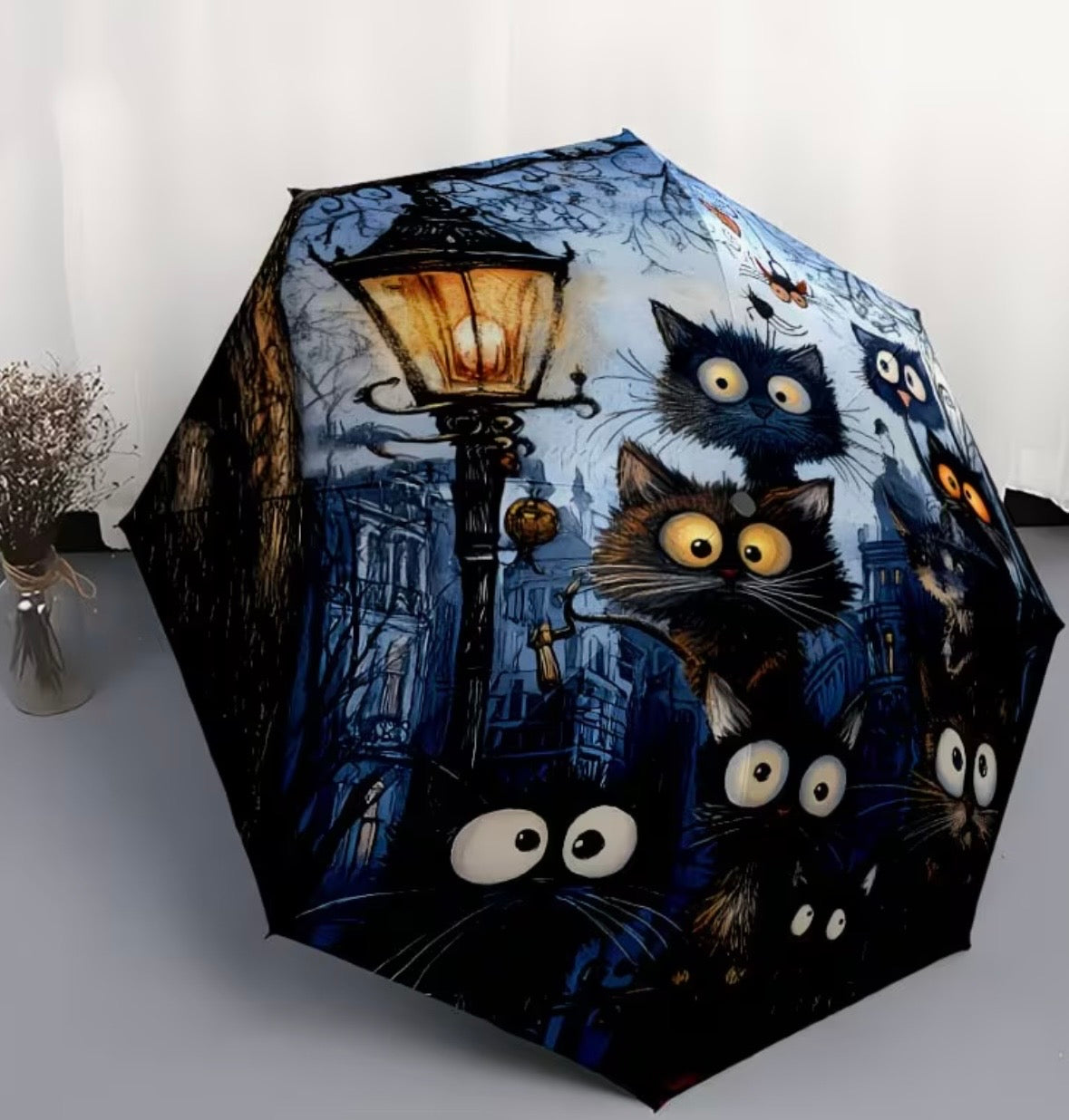 Midnight Mischief Cats Automatic Umbrella