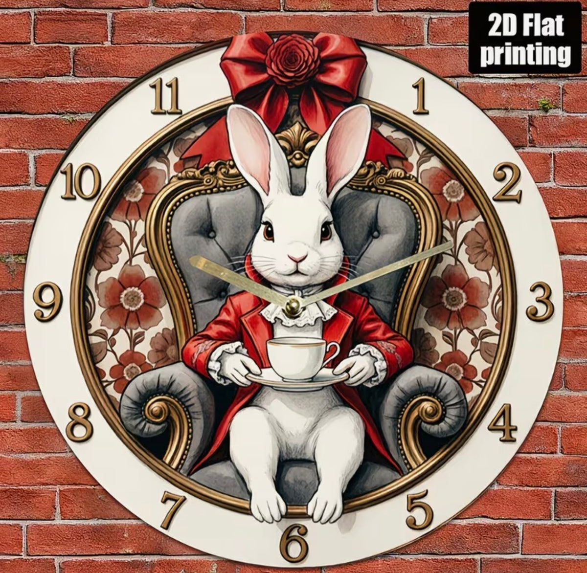 White Rabbit’s Tea Time – 8-Inch Wonderland Wall Clock