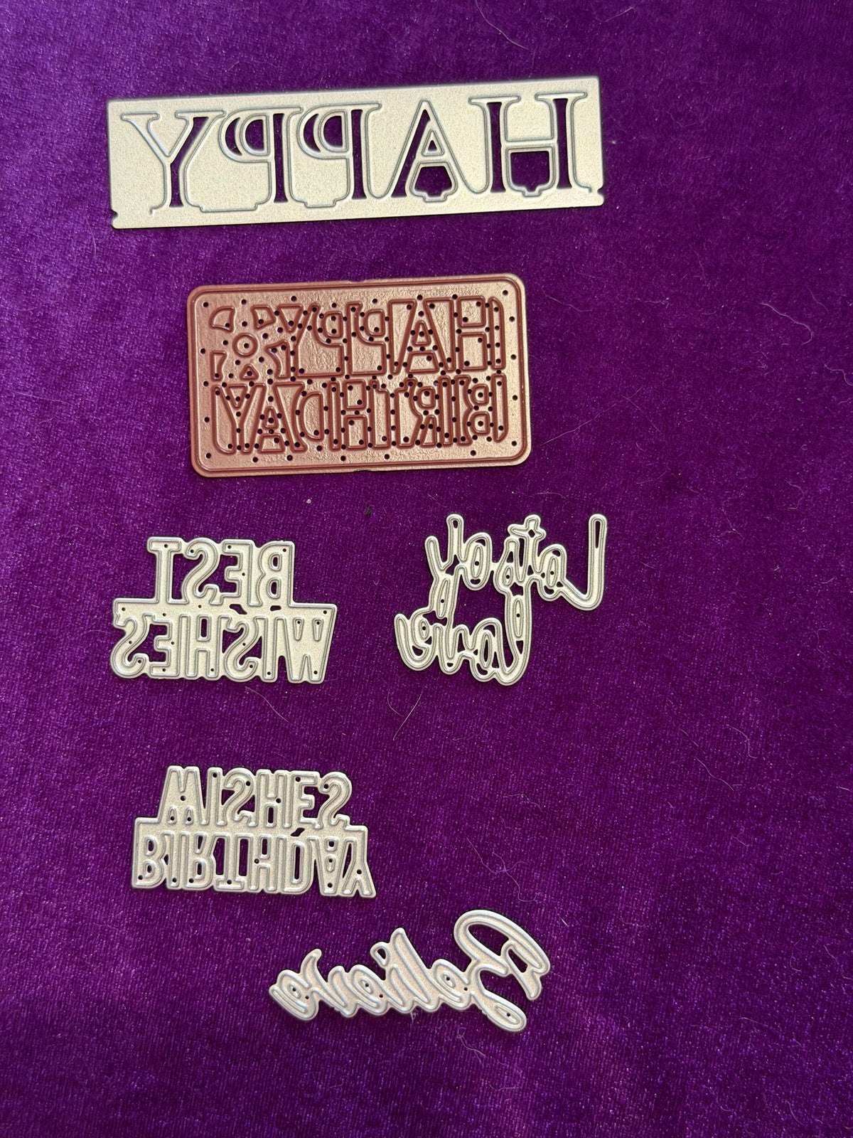 Assorted Sentiment Metal Cutting Dies – Set of 6