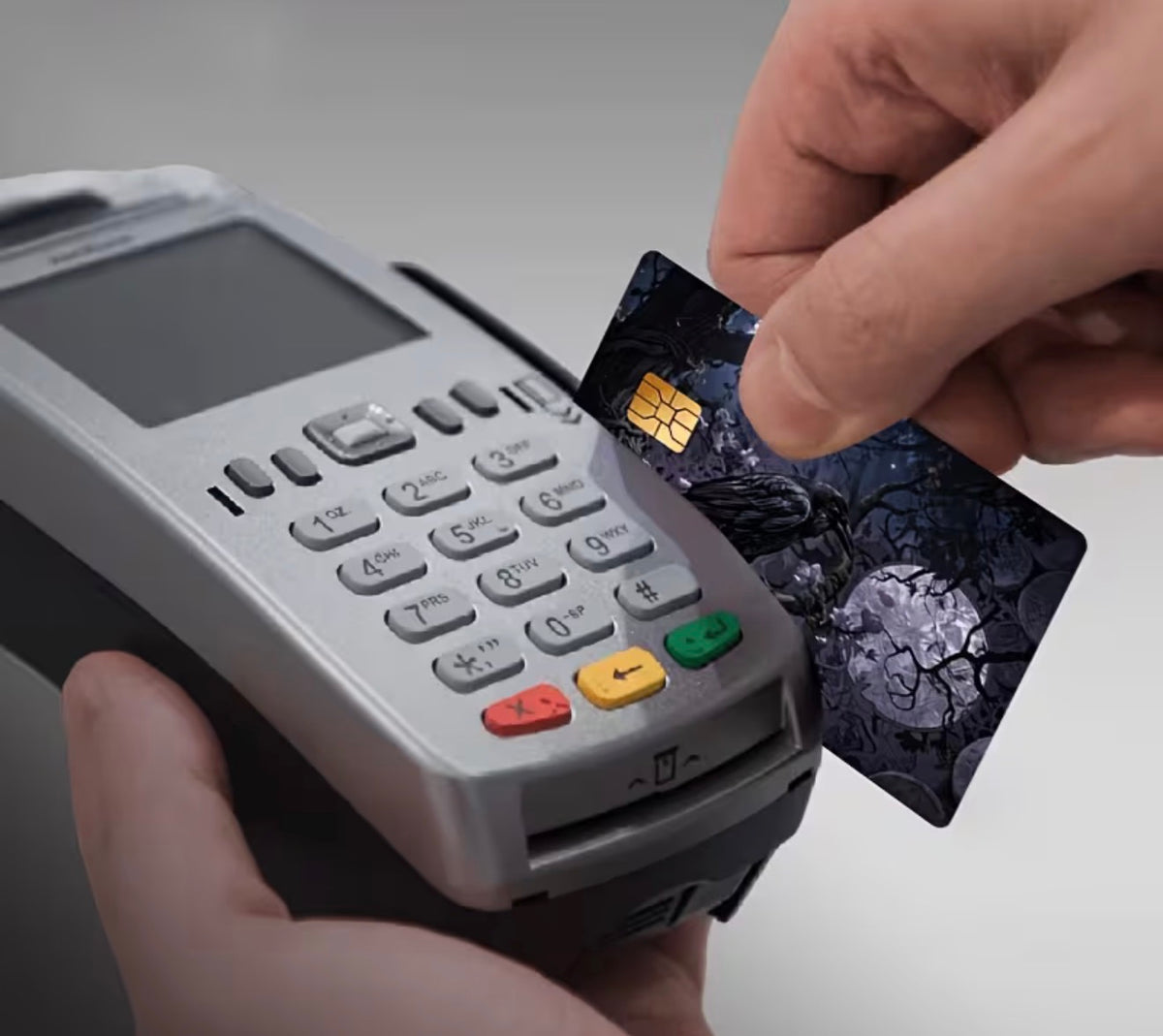 Raven & Purple Blooms Bank Card Skin
