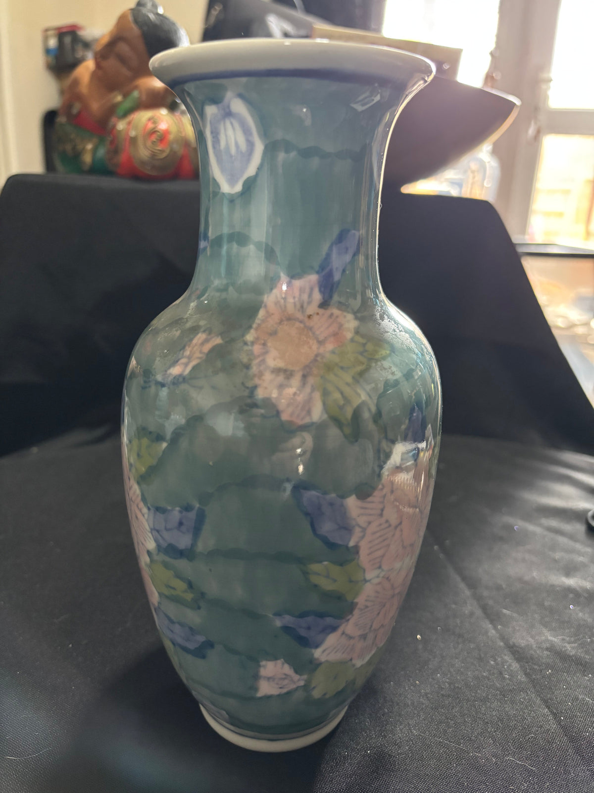 Vintage Chinese Hand-Painted Floral Porcelain Vase