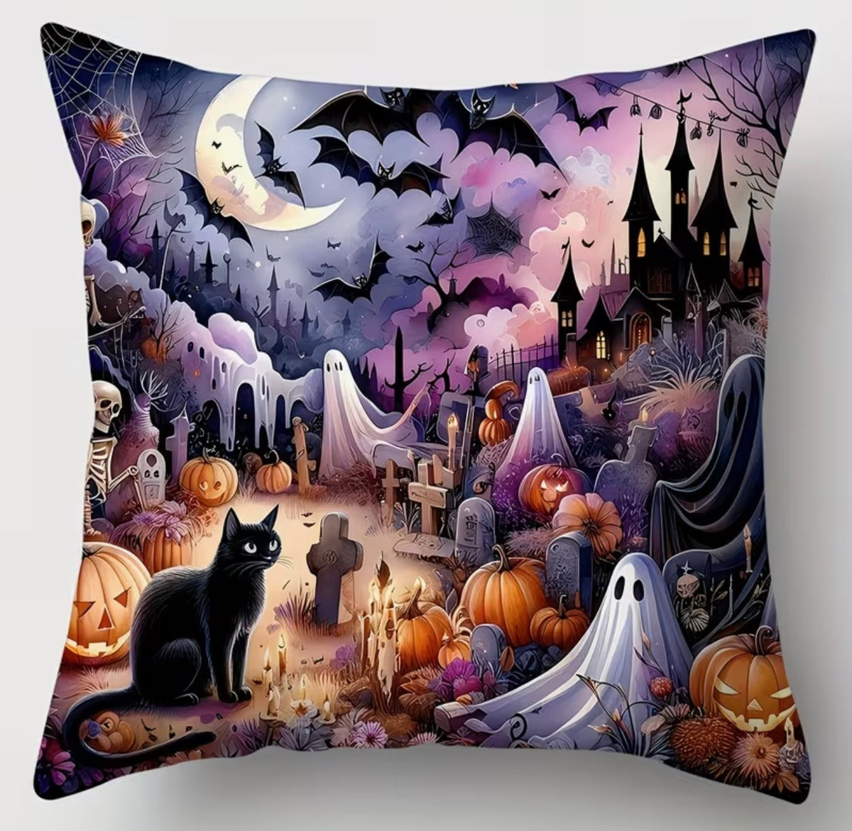 Cats & Ghosts Cushion Cover