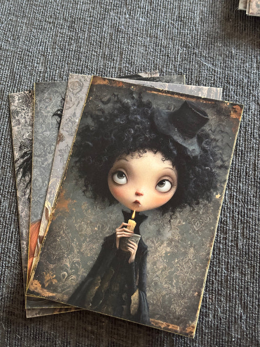 Gothic Doll Mini Art Print Set (4 Pack)