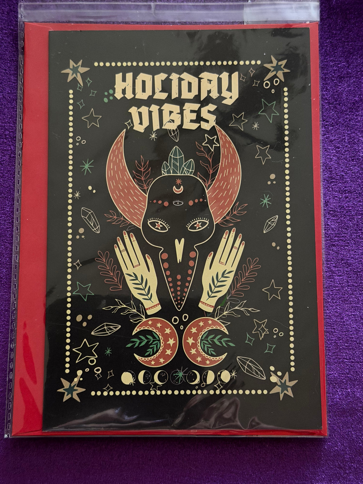 Large Holiday Vibes Christmas Card