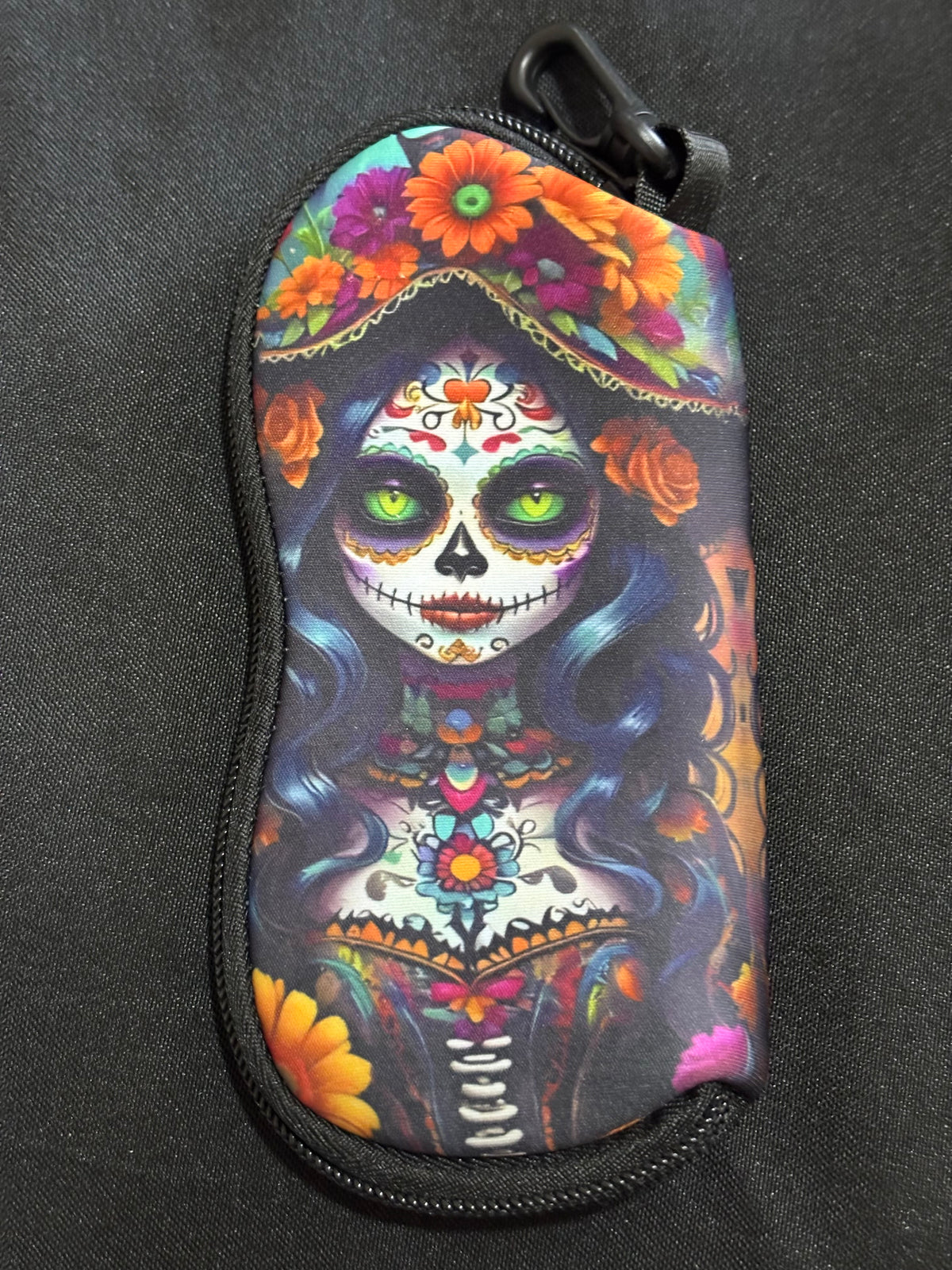 Shockproof Glasses Case – Clip-On Sunglasses Case Sugar Skull