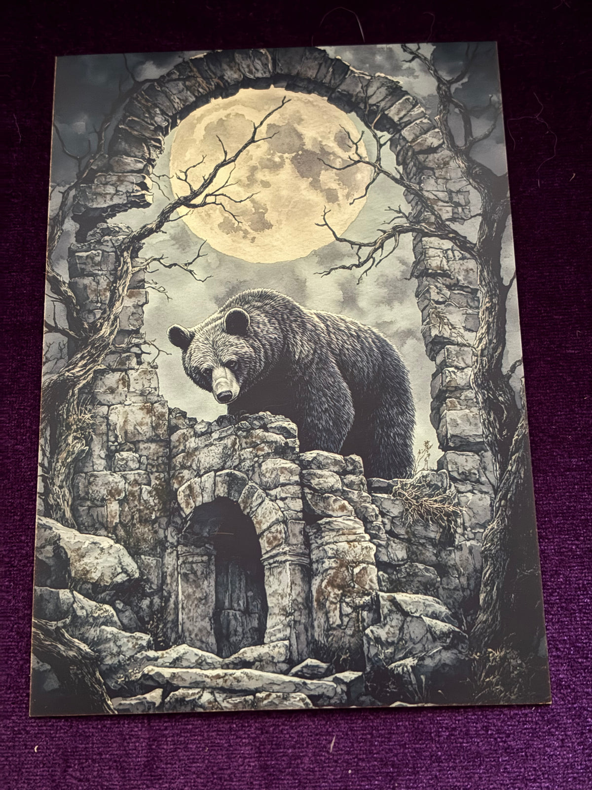 Gothic Moonlit Ruins Mini Print Set – Set 1