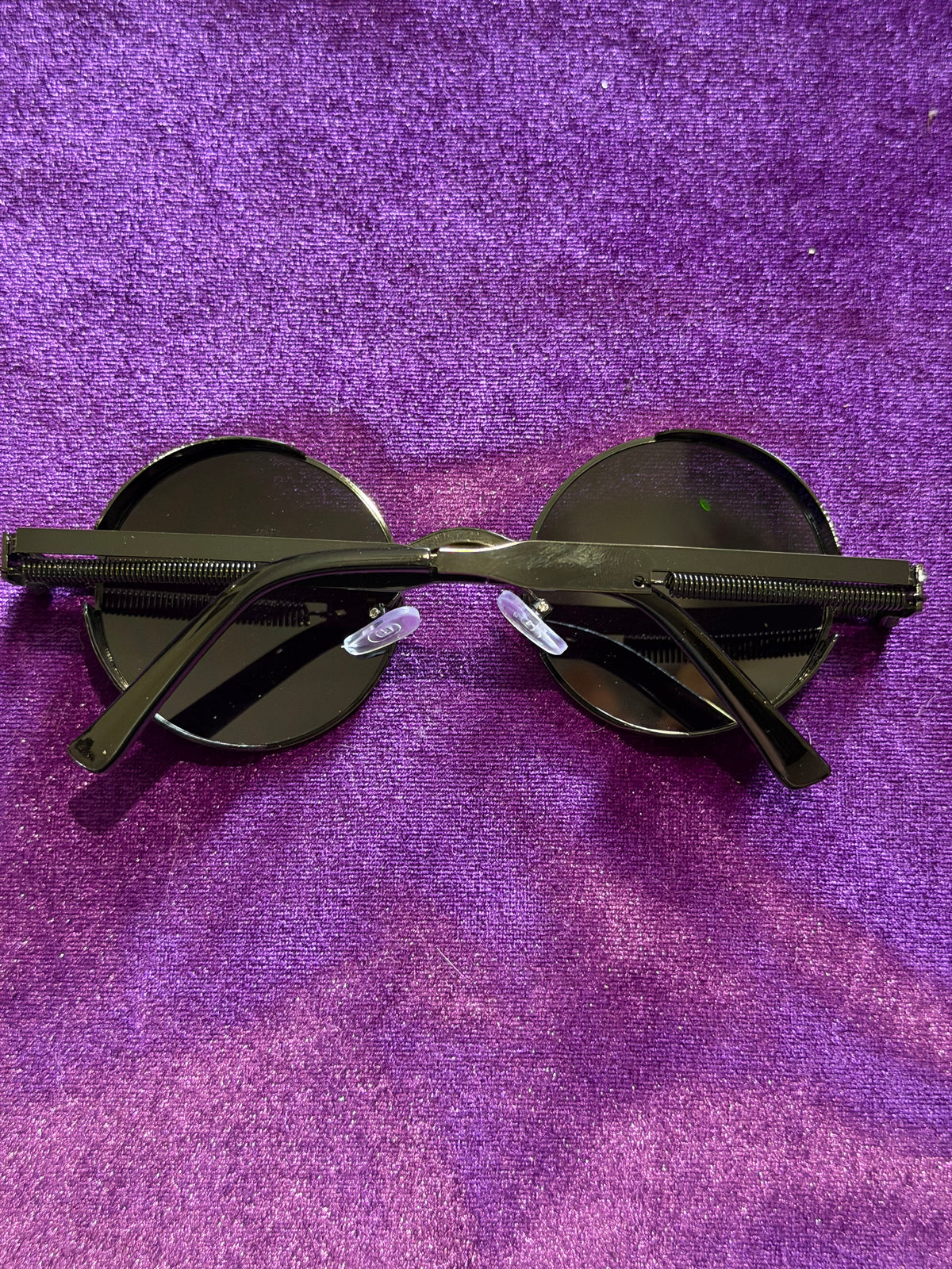 Black Gothic Steampunk Round Sunglasses