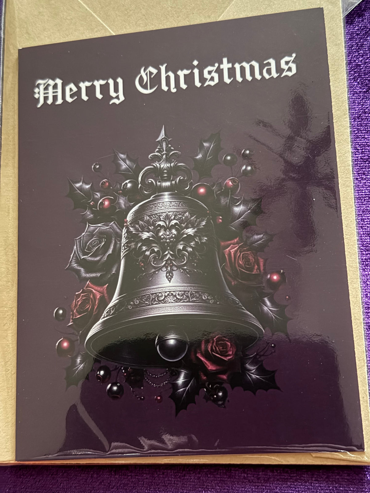Gothic Bell On Purple Card