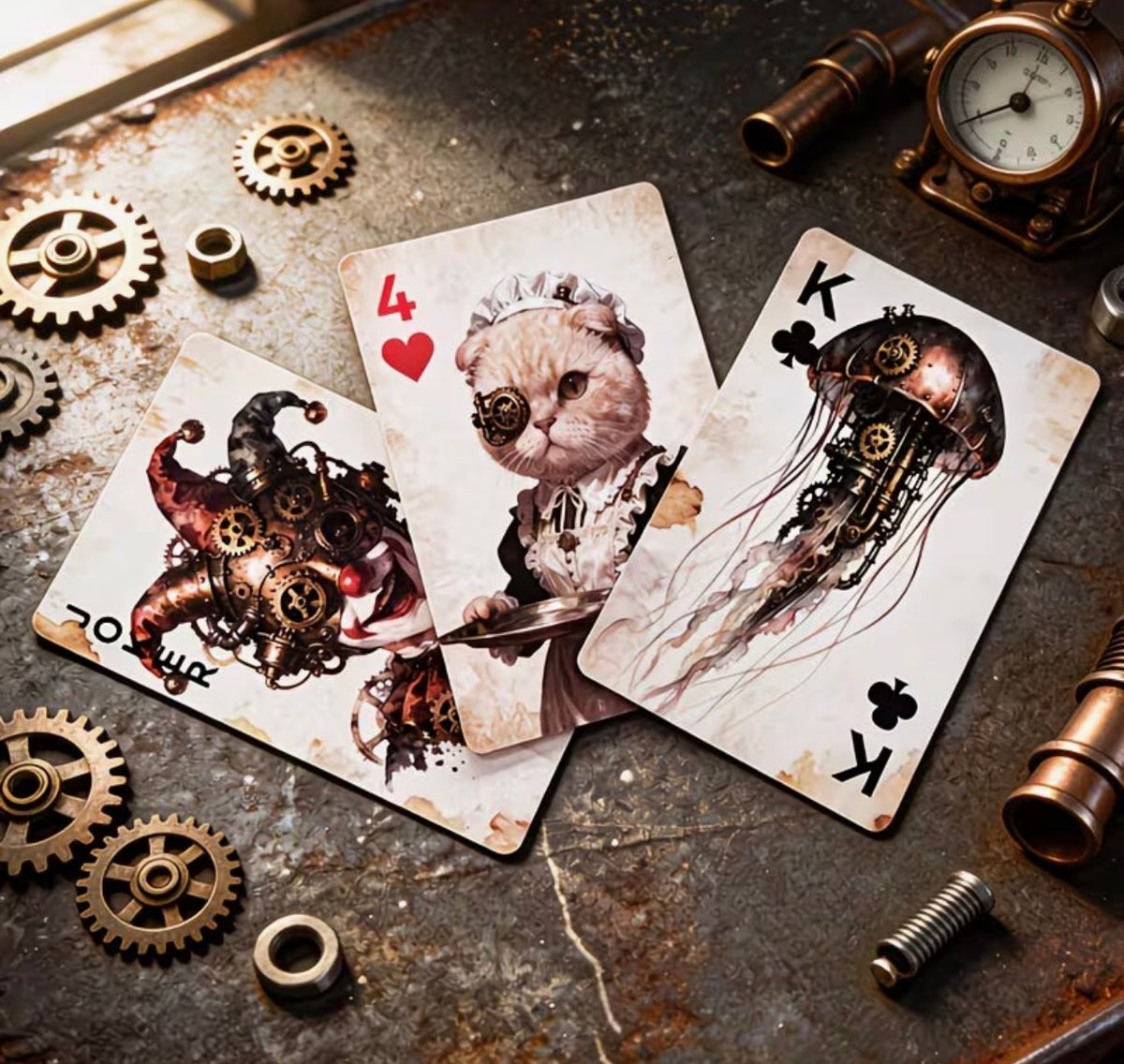 Steampunk Menagerie Playing Cards