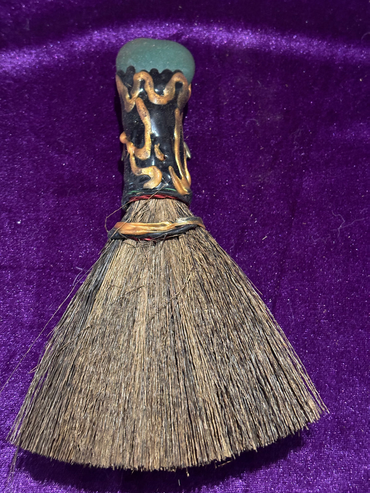 Amazonite & Amethyst Anchor Altar Broom – 6 Inch