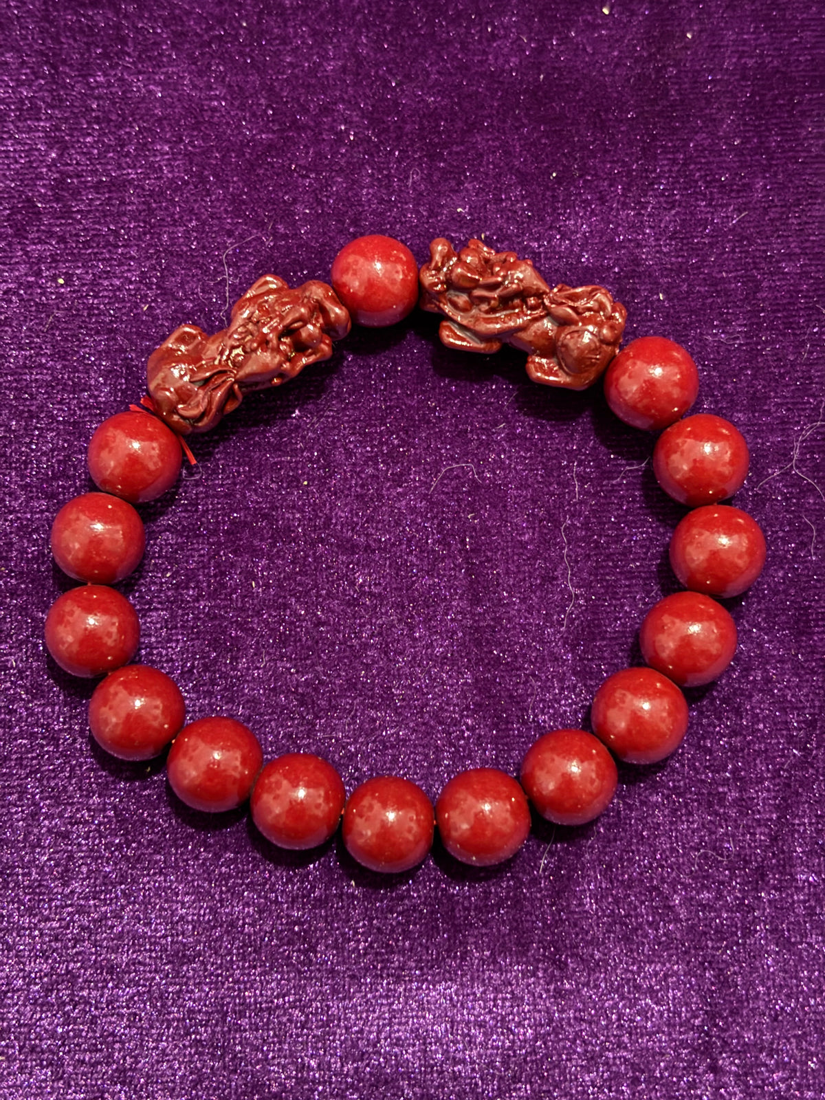 Cinnabar Dragon Beaded Bracelet