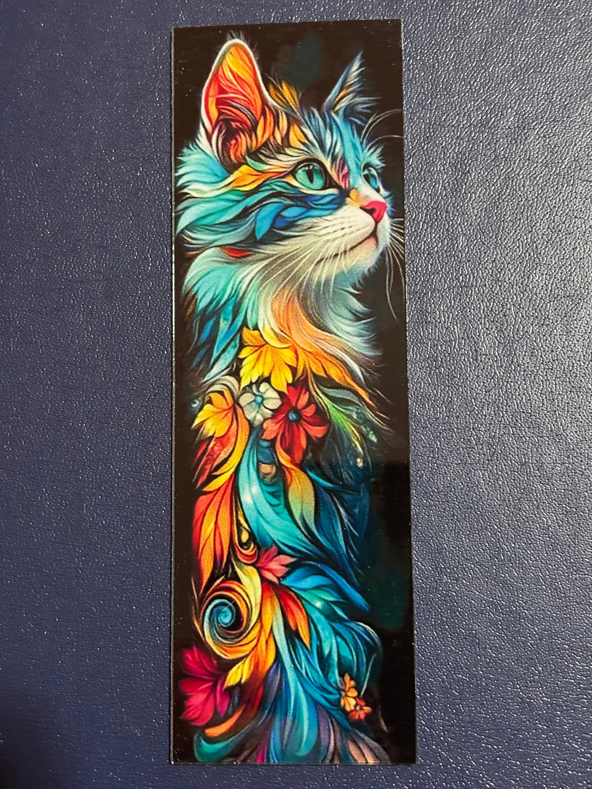 Colourful Cat Acrylic Bookmark 1