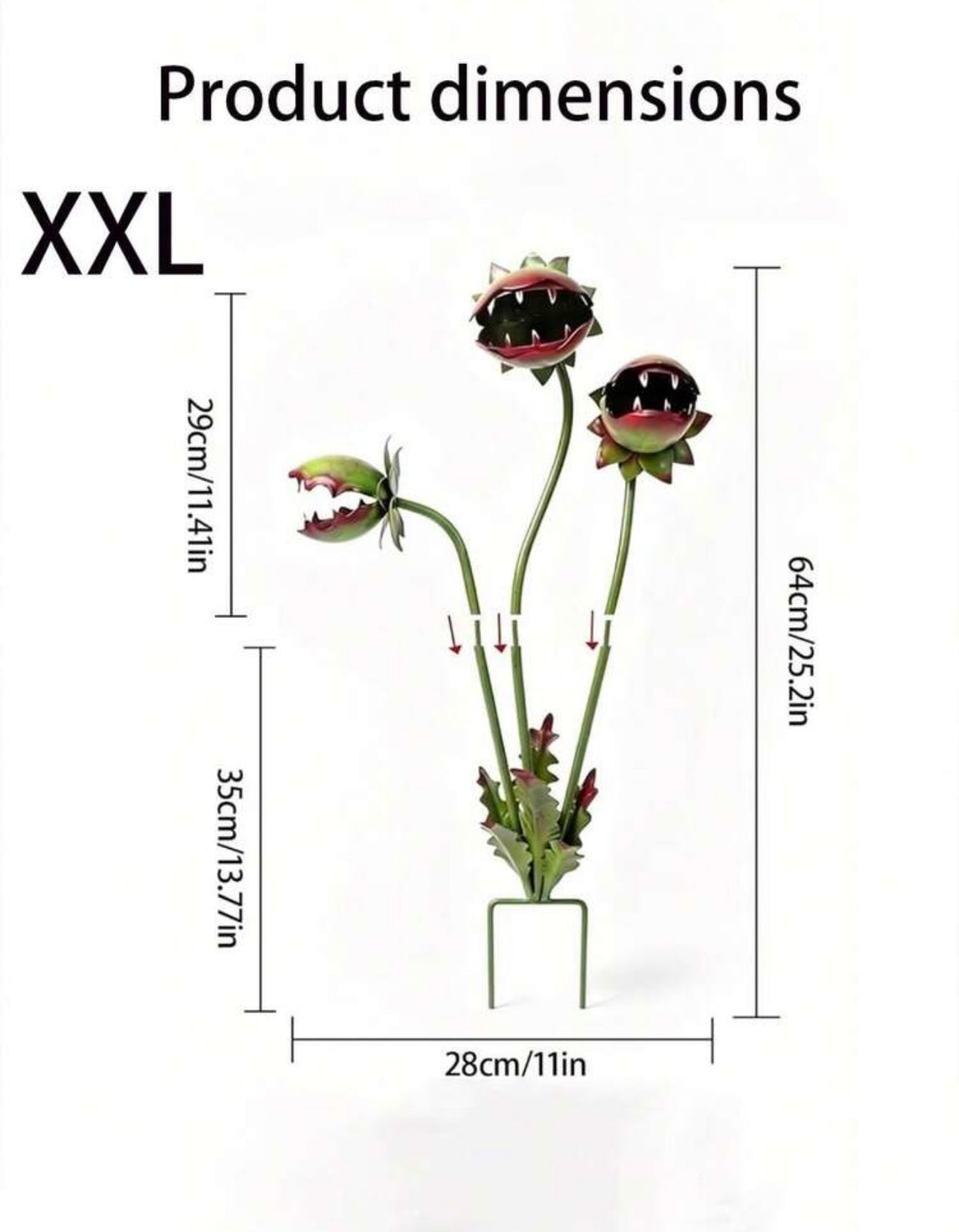 Giant 3D Carnivorous Flower Metal Garden Stake