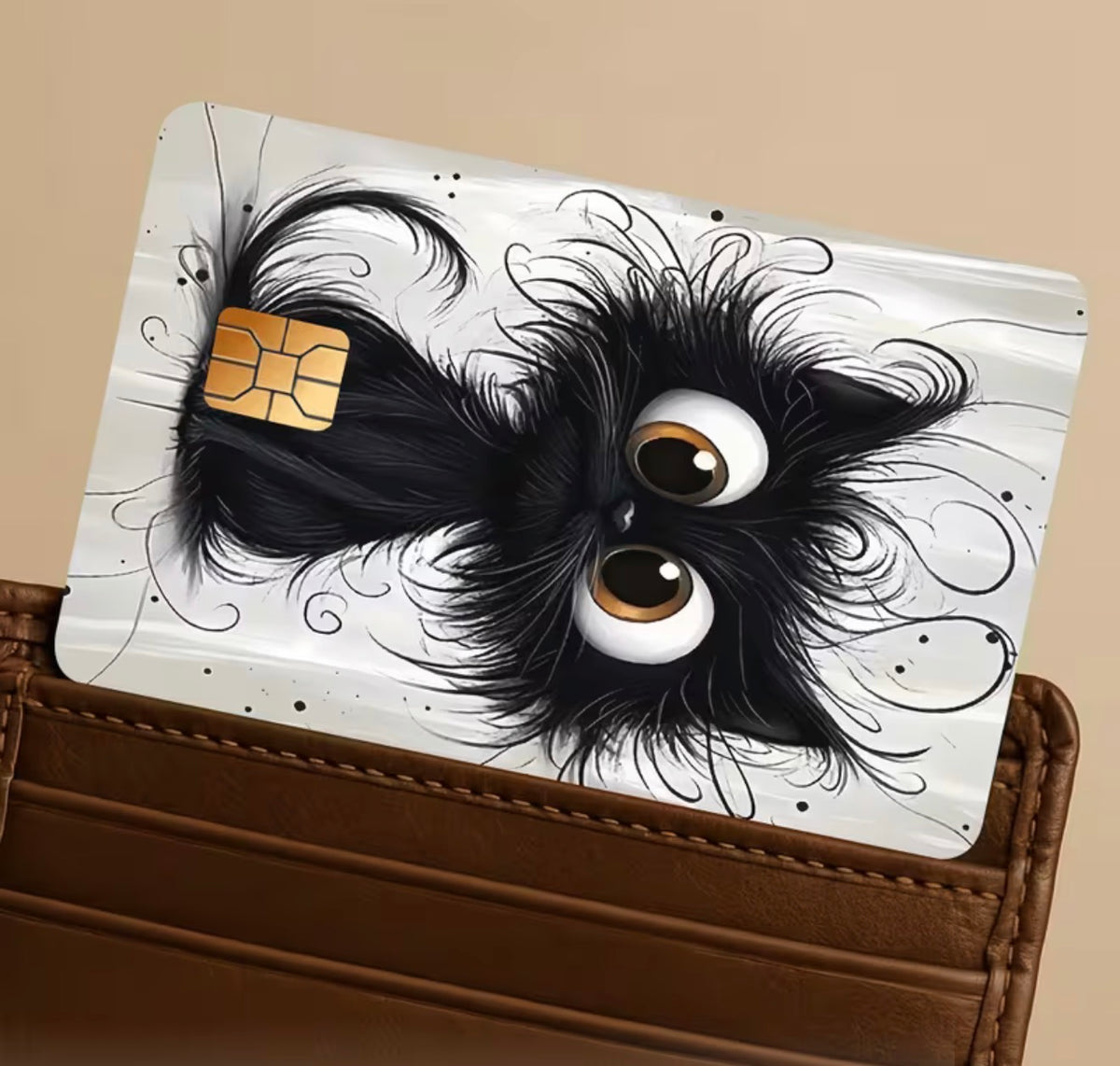 Crazy Black Cat Bank Card Skin