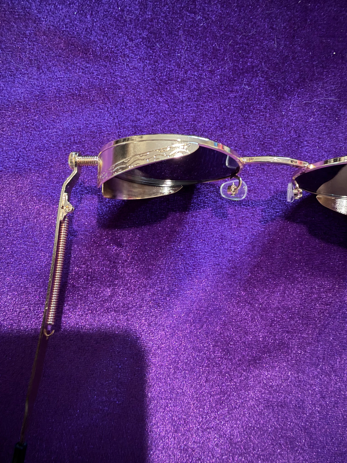 Gold Gothic Round Anti-Glare Sunglasses