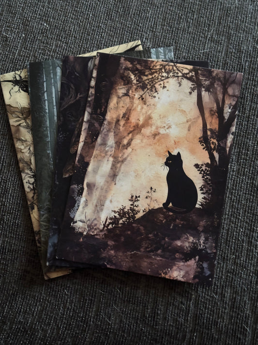 Assorted Gothic A6 Postcard Set – Dark Fantasy Art Cards – Witchy Gothic Postcards (Set of 4)