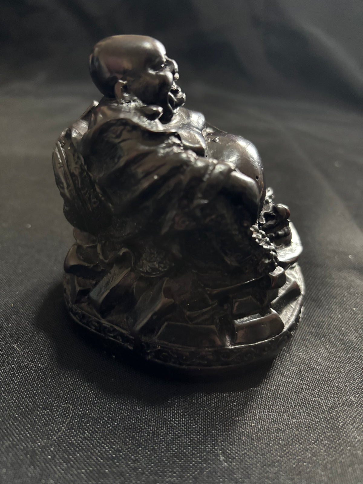 Large Heavy Vintage Laughing Buddha Resin Figurine