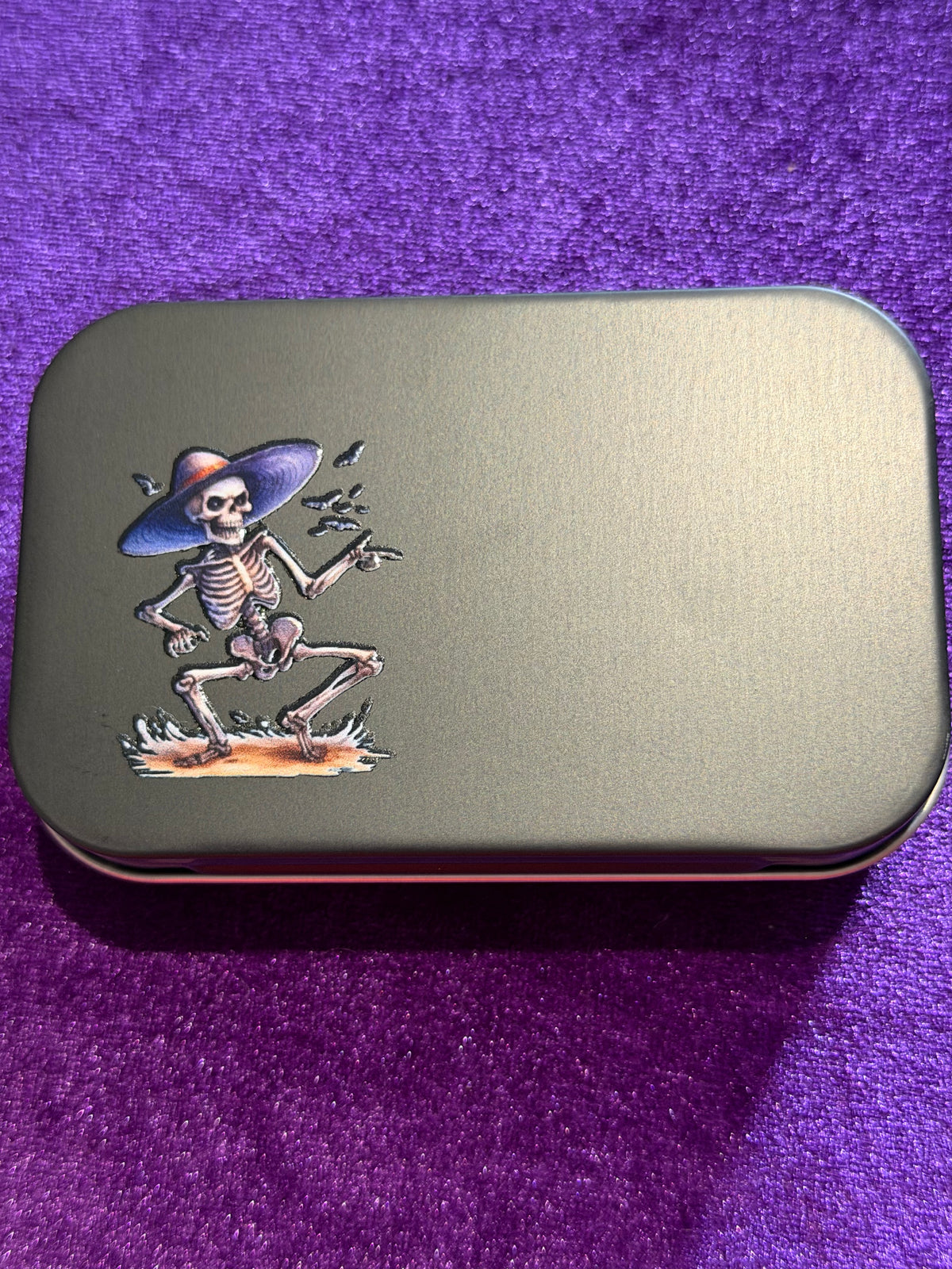 Dancing Skeleton Multipurpose Metal Tin