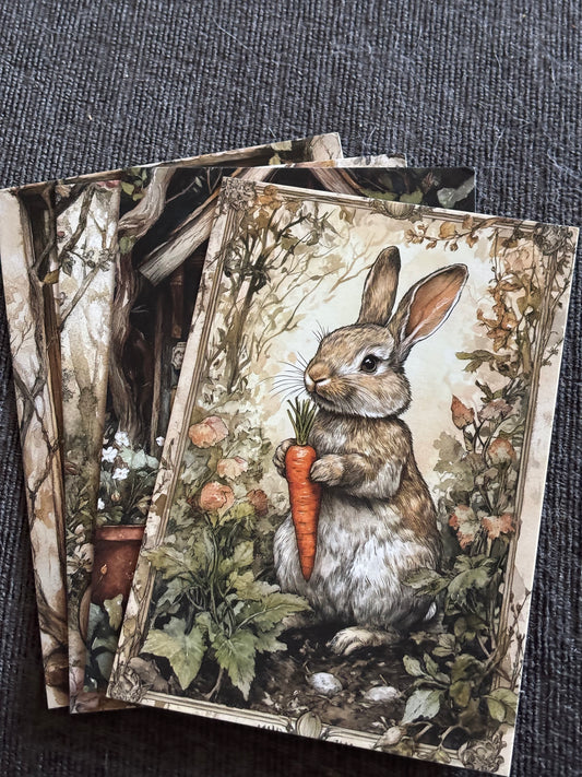 Cottagecore Bunny Art Print Set