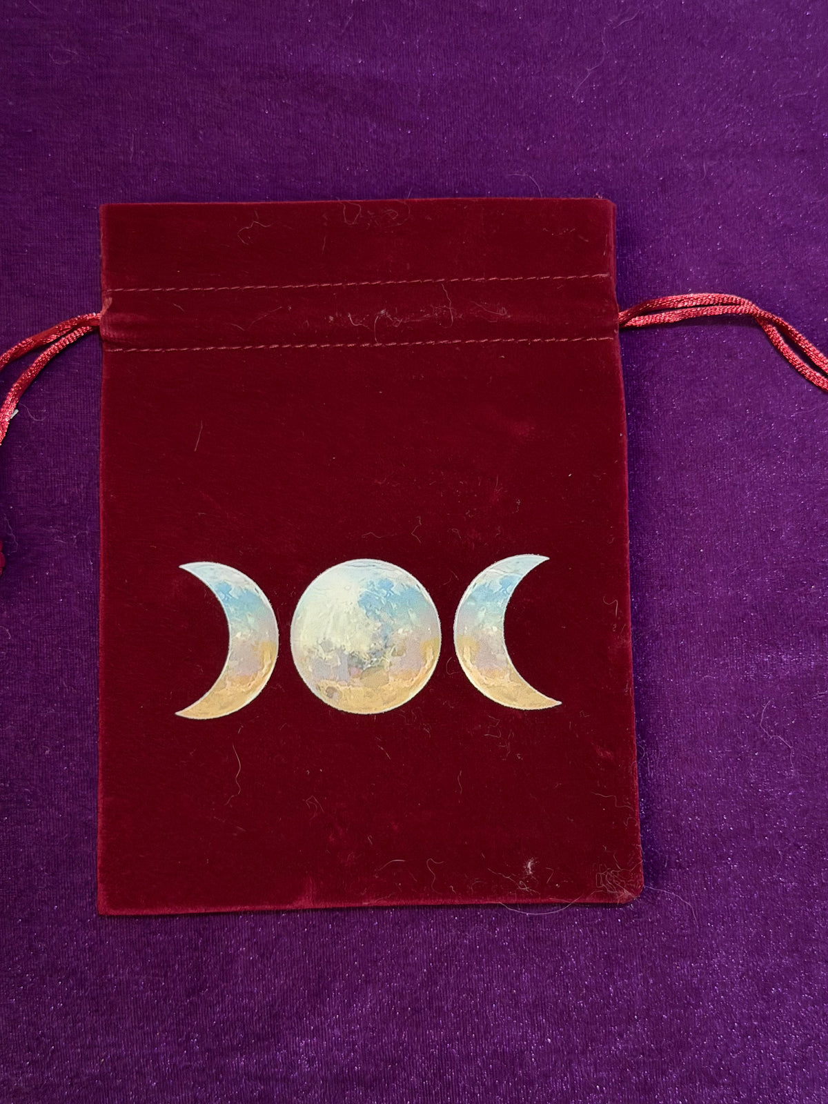 Triple Moon Velvet Tarot Bag