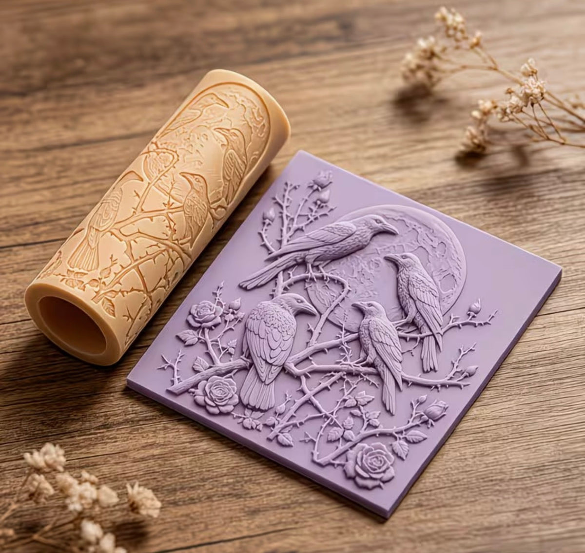 Ravens & Roses Clay Texture Roller