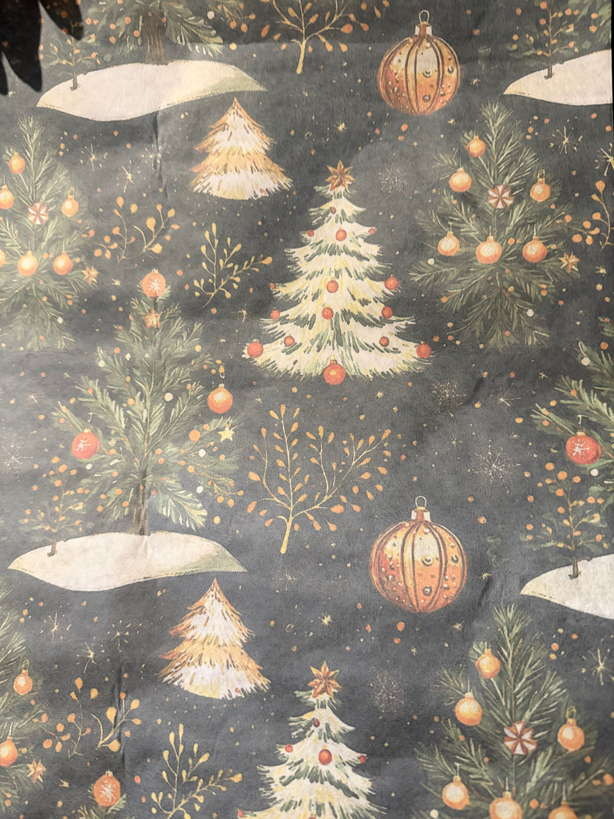 Midnight Christmas Trees Wrapping Paper — 5 Metre Roll