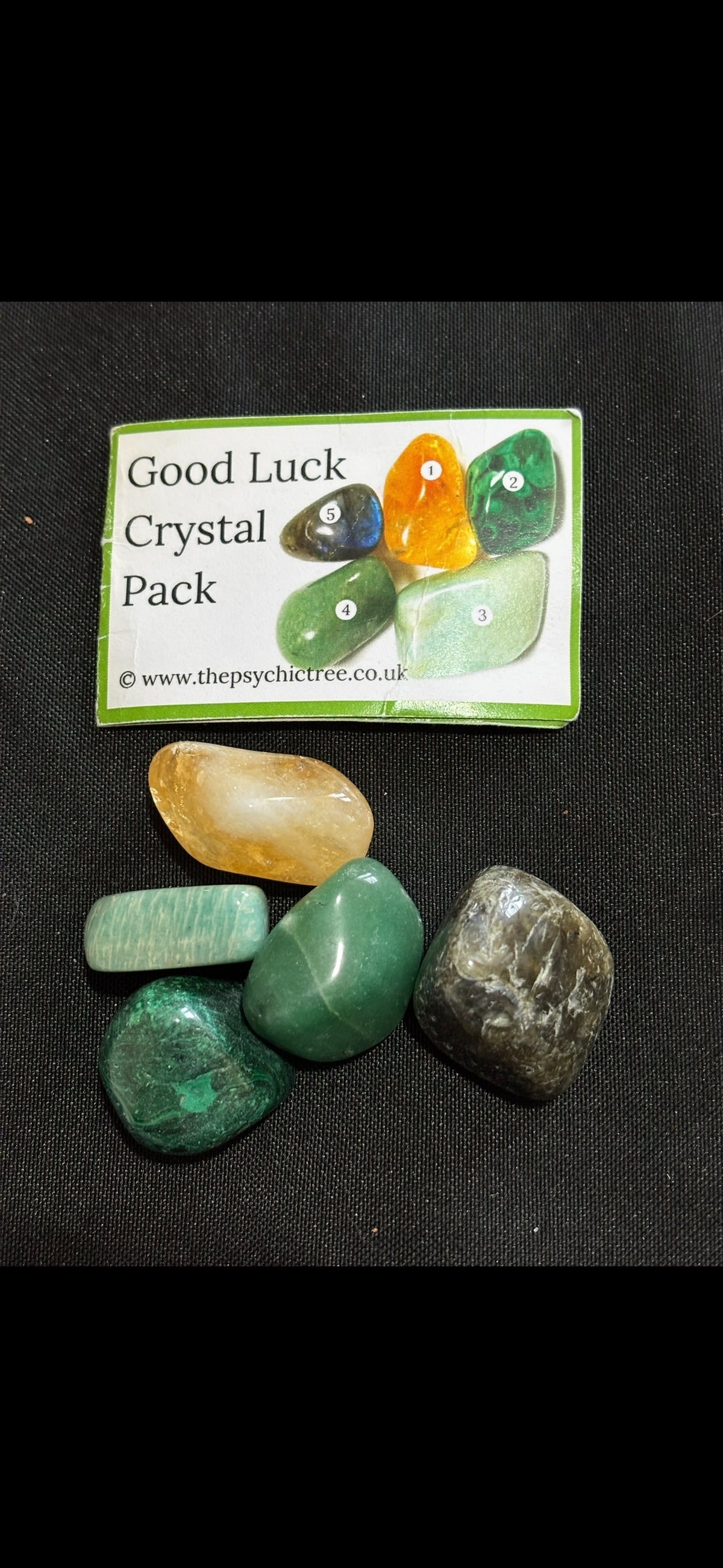 Good Luck Crystal Pack – 5 Tumbled Healing Crystals for Luck, Prosperity & Success
