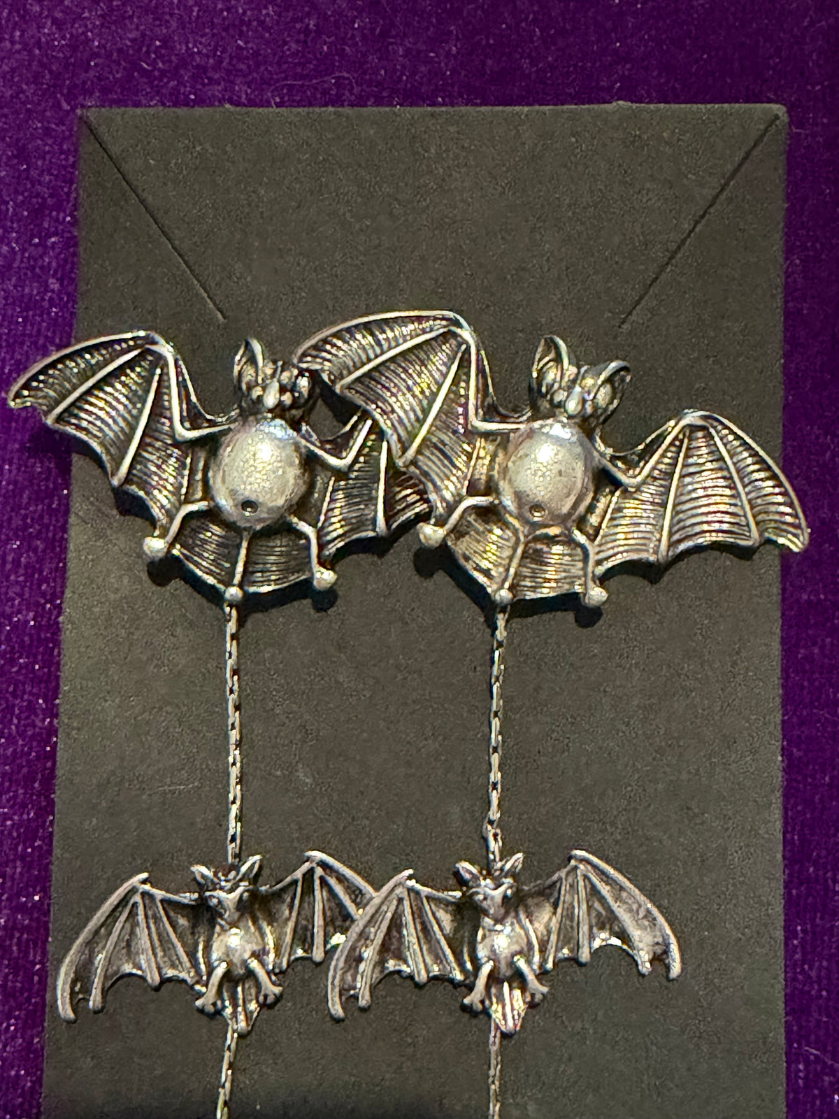 Triple Bat Drop Earrings