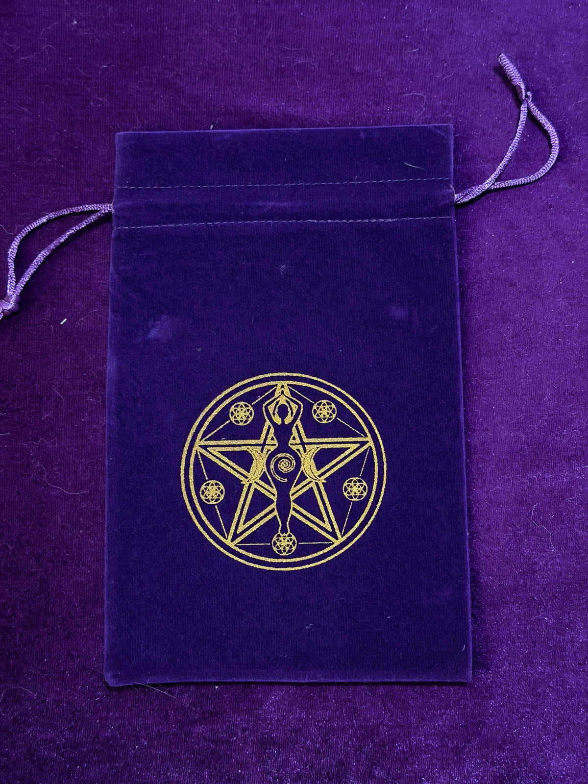 Purple Goddess Pentacle Velvet Tarot Bag