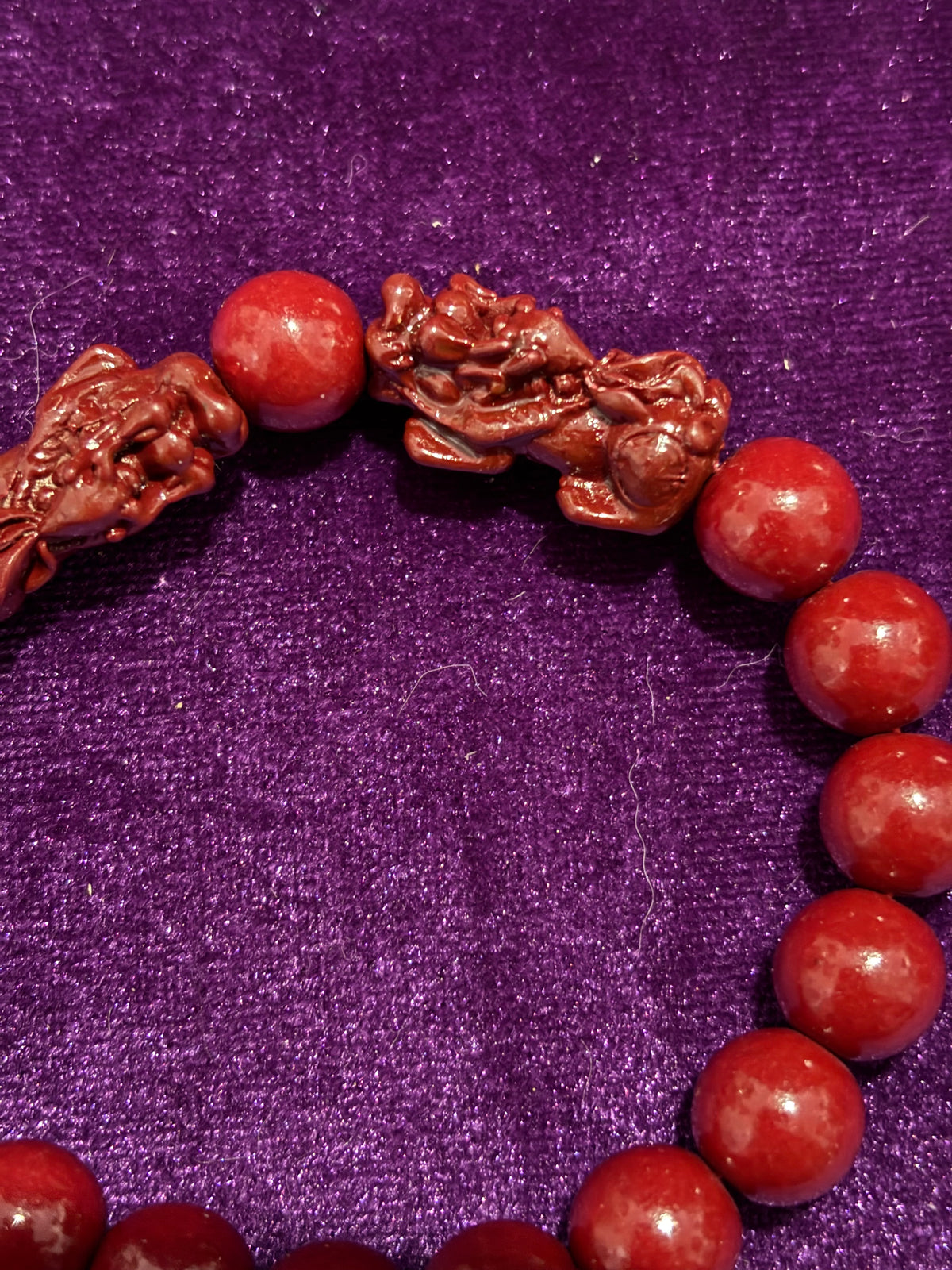 Cinnabar Dragon Beaded Bracelet