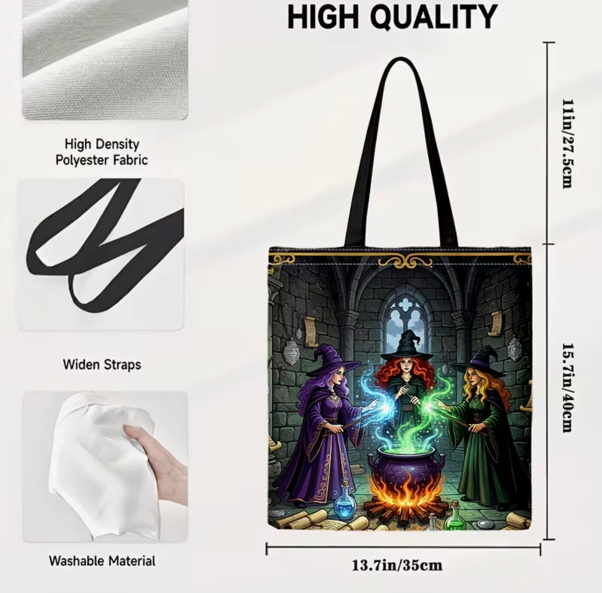 Witches’ Cauldron Tote Bag – 35 × 40 cm