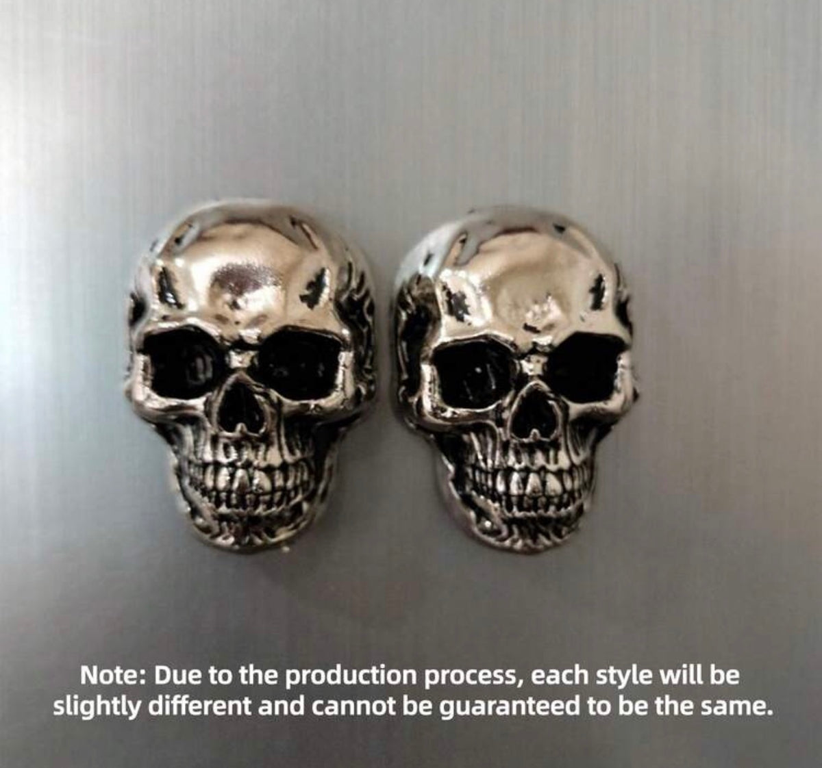 Silver Skull Metal Fridge Magnet