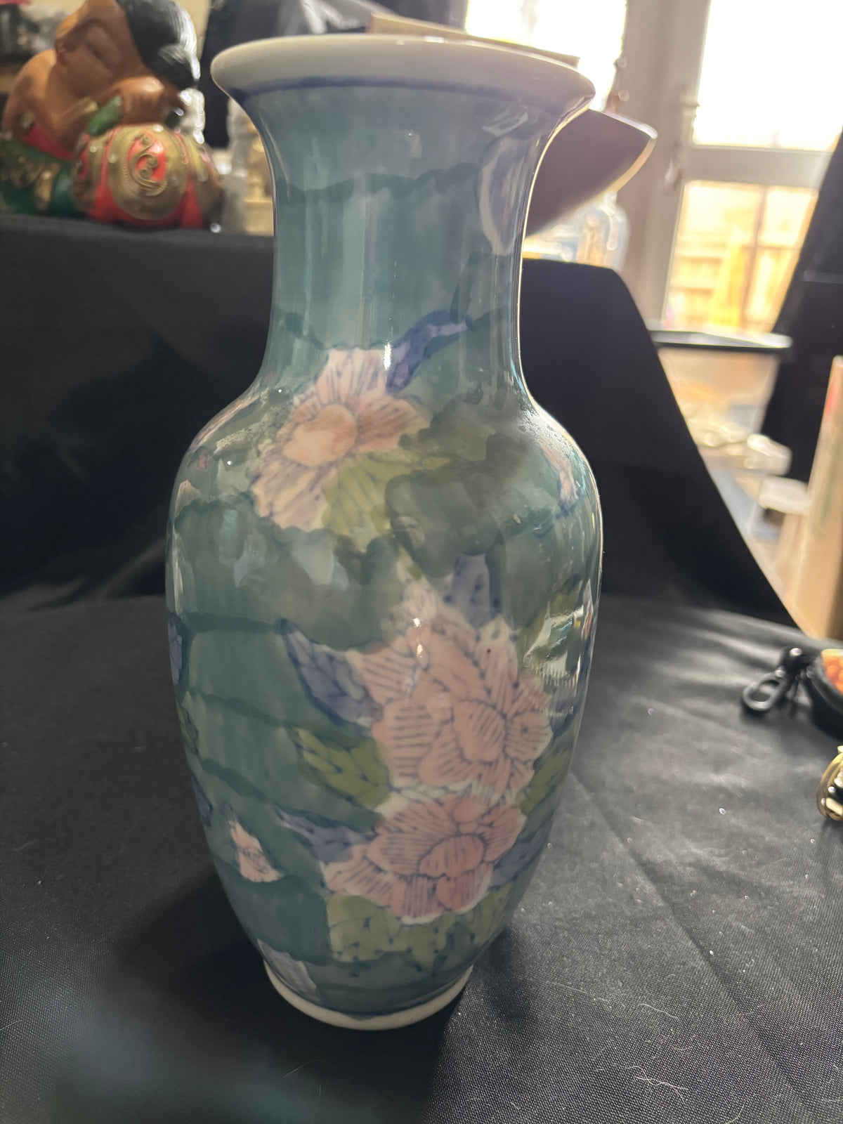 Vintage Chinese Hand-Painted Floral Porcelain Vase