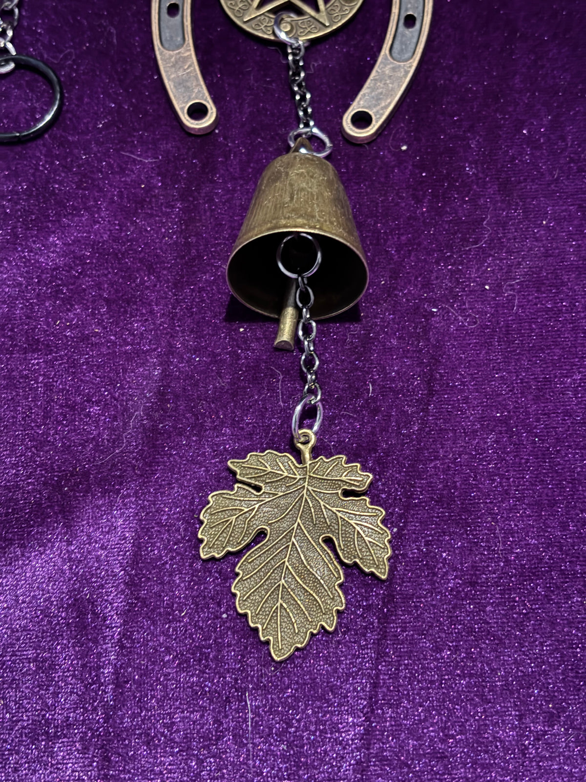 Pentacle Horseshoe Bell Wind Chime