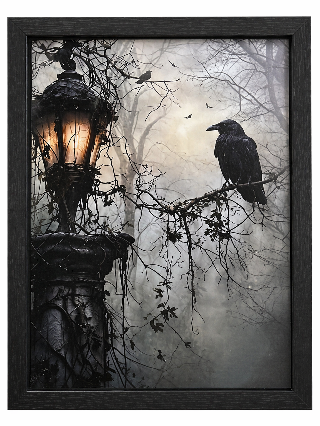 The Lantern Watcher – Framed Gothic Canvas Art (50x70cm)