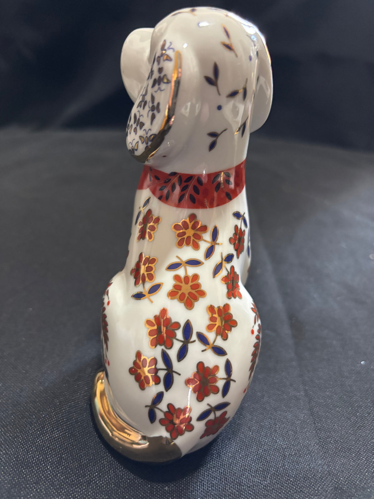 Vintage Japanese Imari Ware Style Floral Dog Figurine
