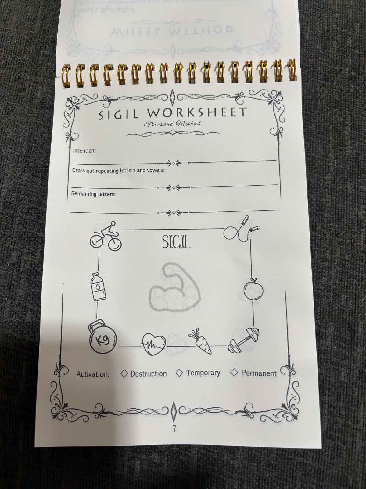 Sigil Worksheet – Spiral-Bound Sigil Creation Book