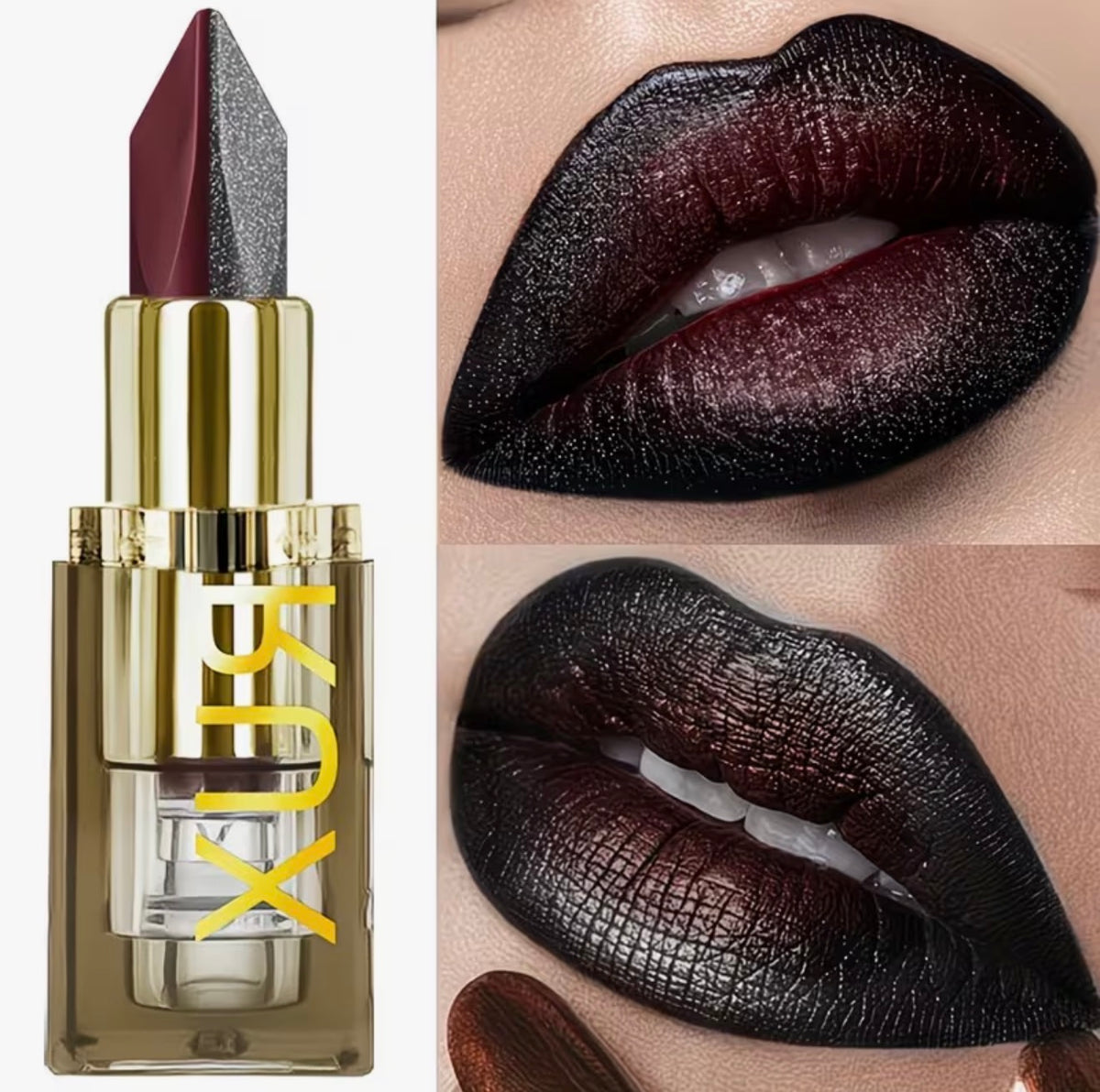 KAILIJUX Double-Ended Gothic Lipstick – Red & Black Pearl