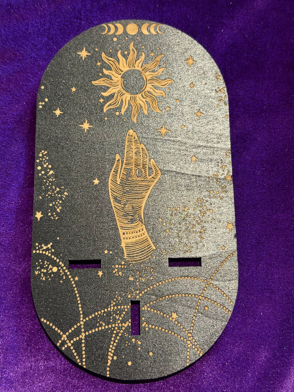 Mystic Palm & Sun Hanging Crystal Shelf