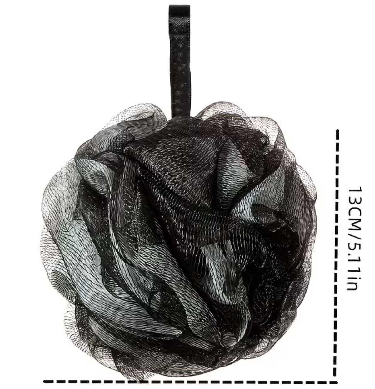 Black and Silver Exfoliating Bath Scrunchie