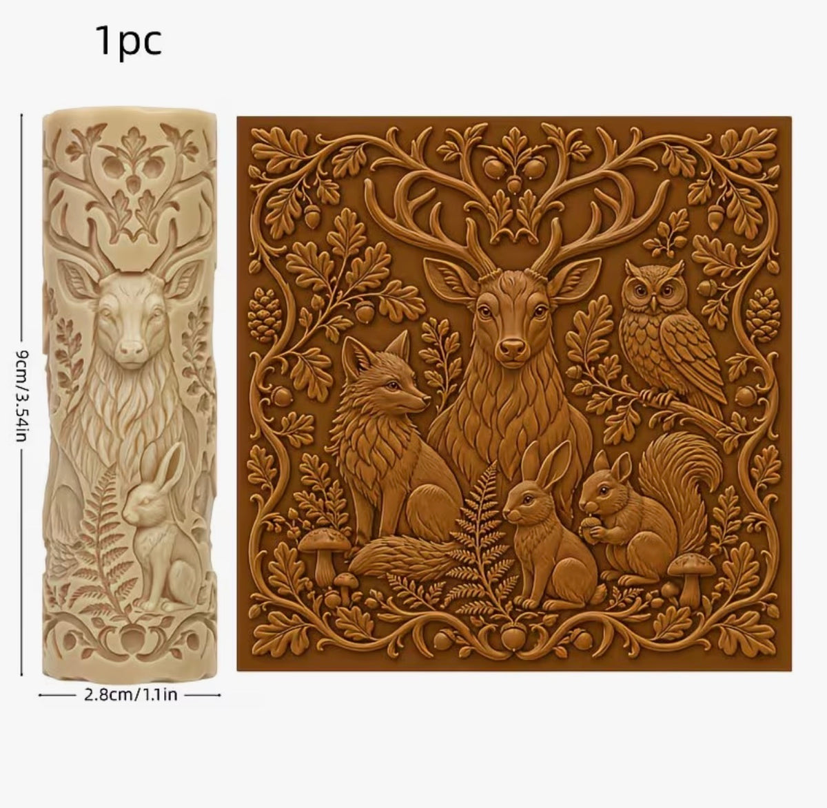 Woodland Creatures Clay Texture Roller