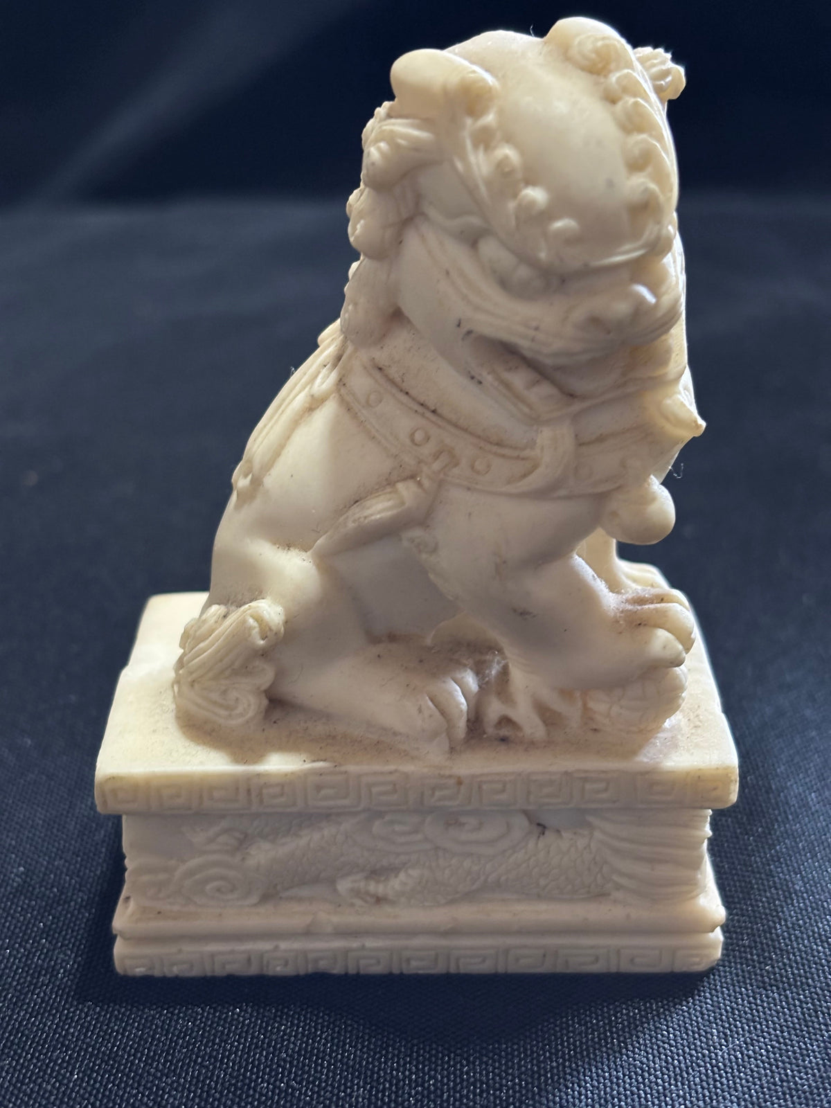 Small Vintage Chinese Carved Soapstone Foo Dog Guardian Lion