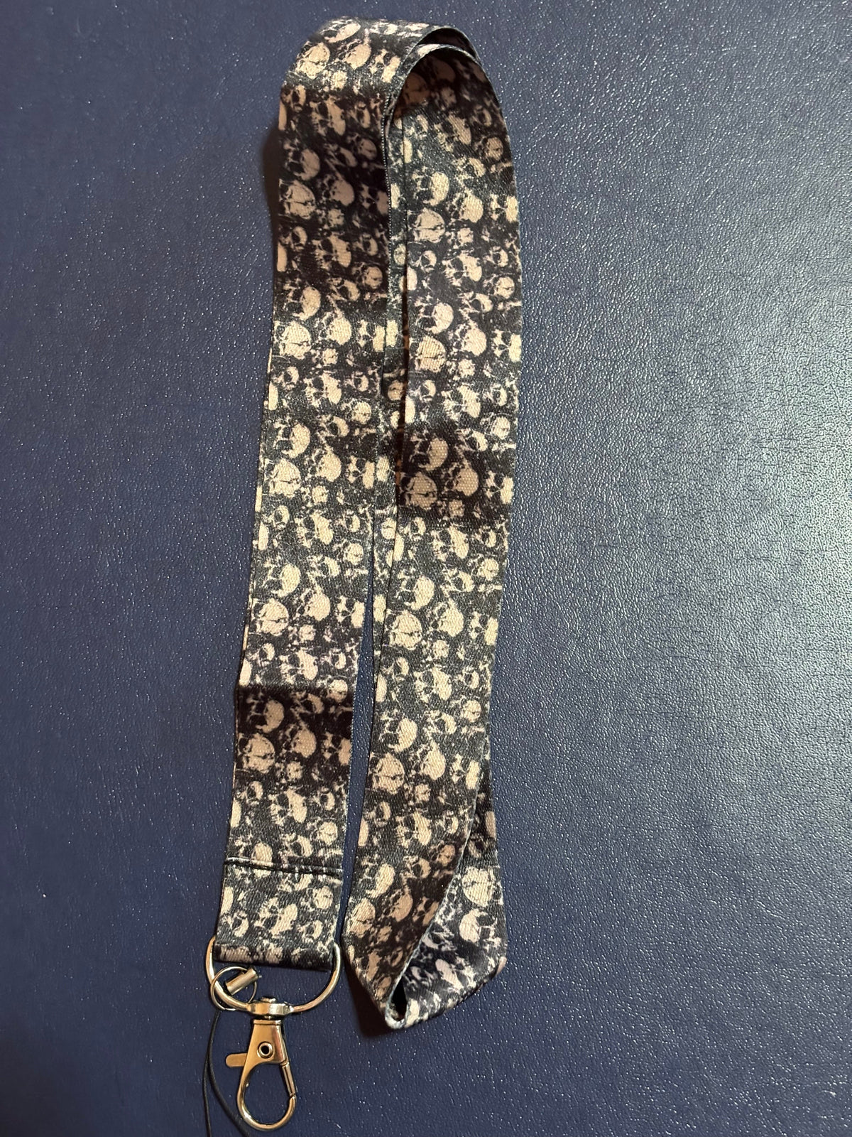 Vintage Skull Pattern Lanyard with Clip & Phone String