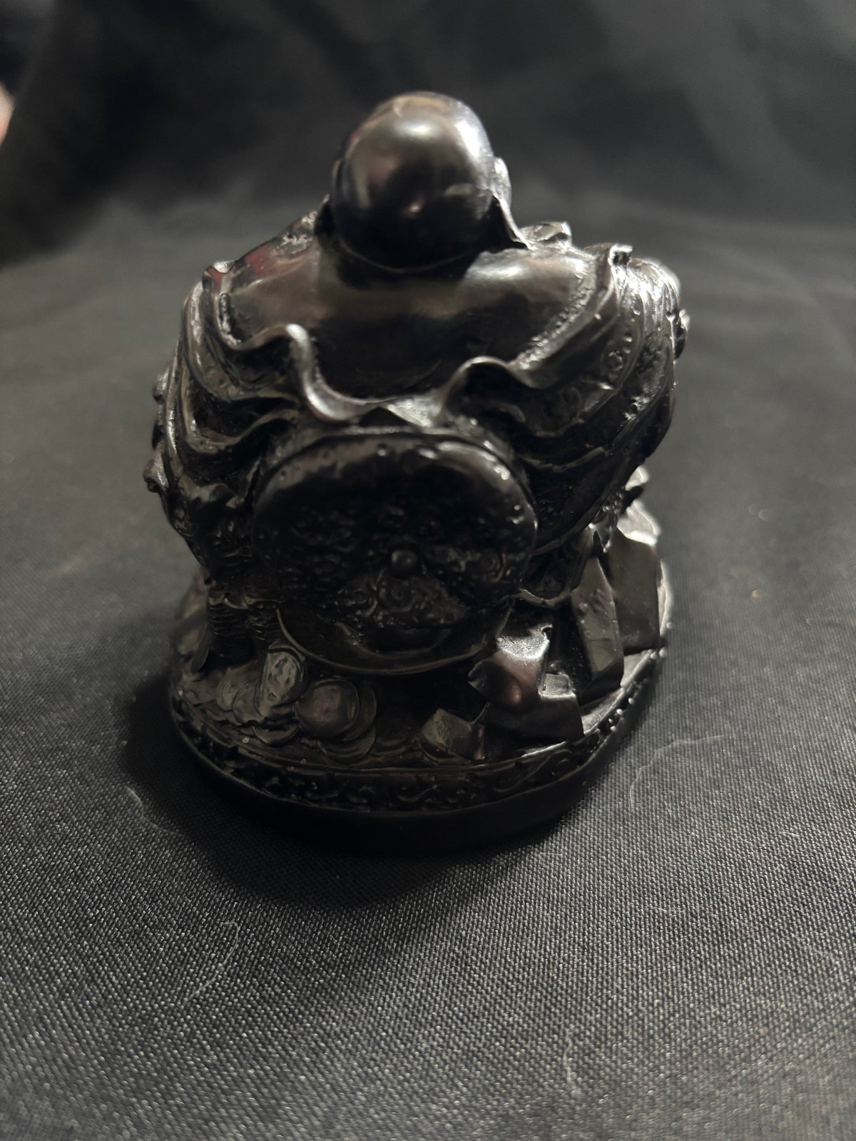 Large Heavy Vintage Laughing Buddha Resin Figurine