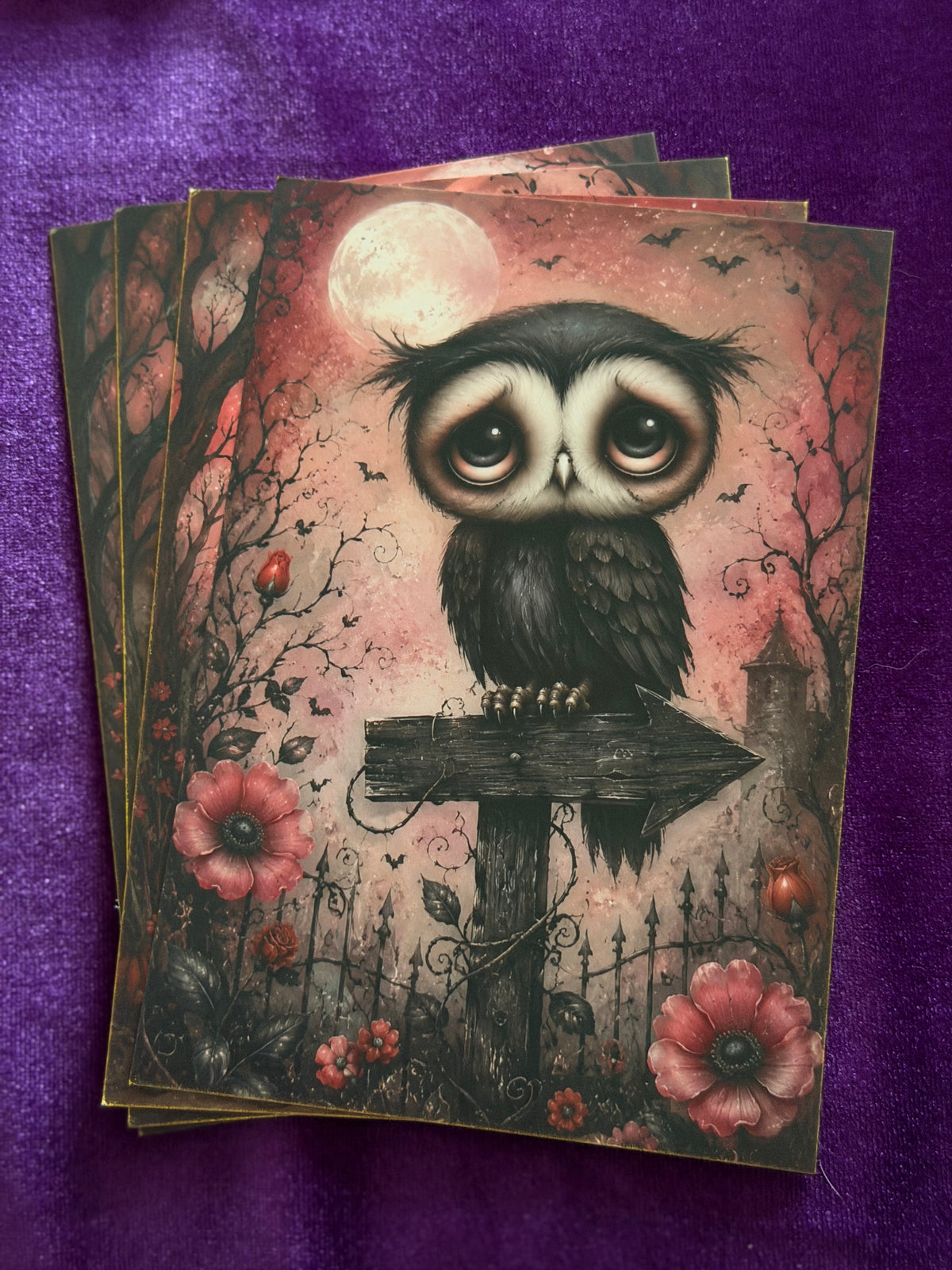 Crimson Moon Mini Art Prints – Set 1