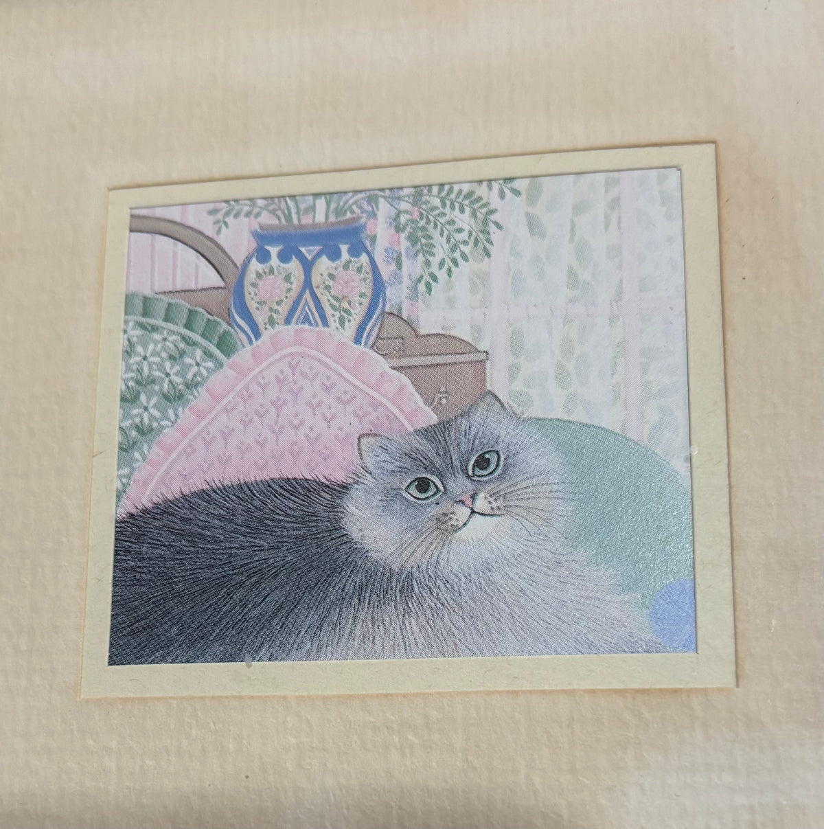 Vintage Sharon Jervis Framed Cat Prints – Four Miniatures