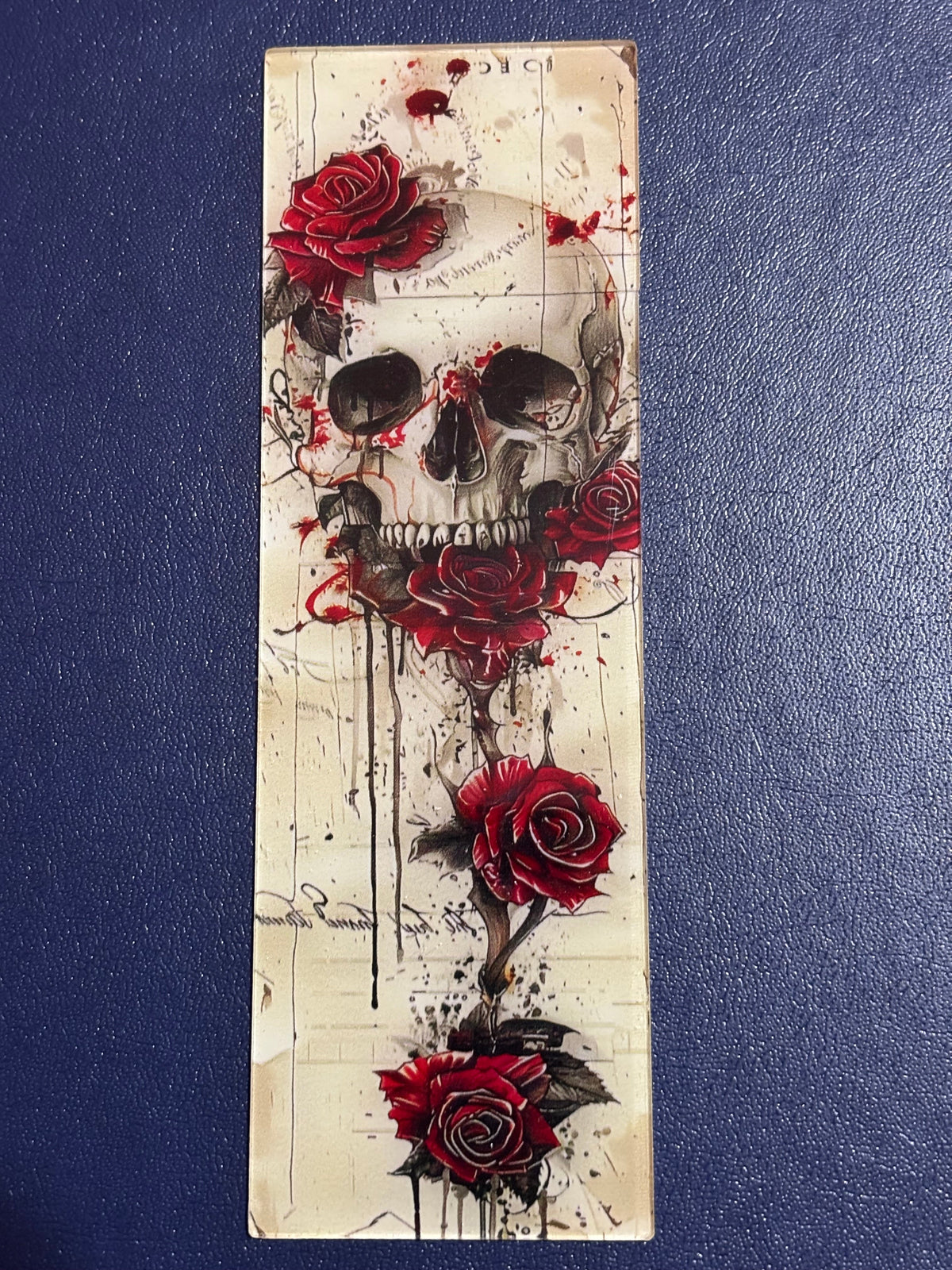 Skull & Flowers Acrylic Bookmark 2