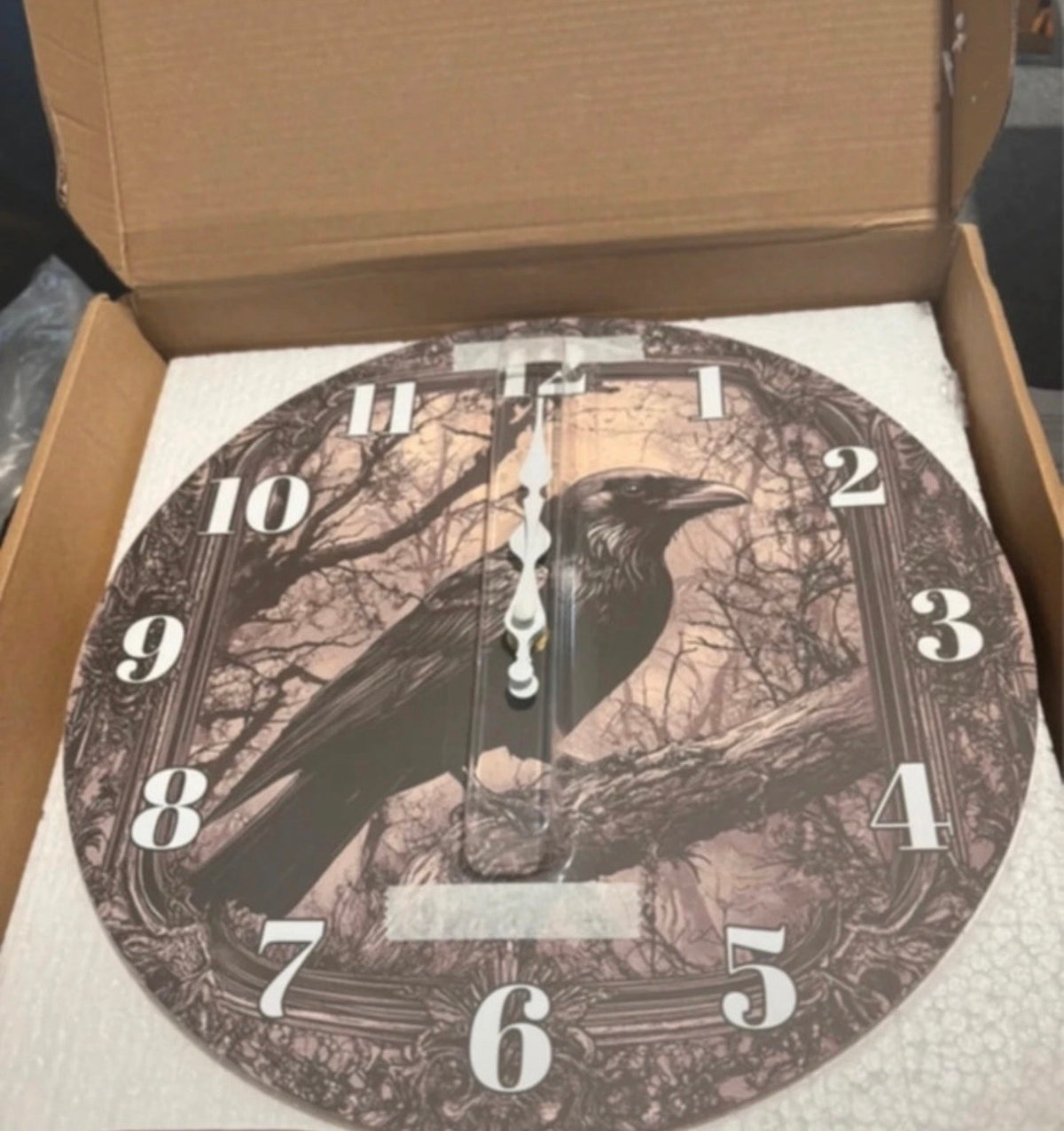 Ravenwood – 30cm Gothic Raven Wall Clock