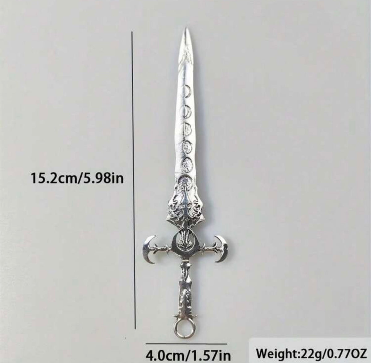 Silver Moon Phase Slimline Athame