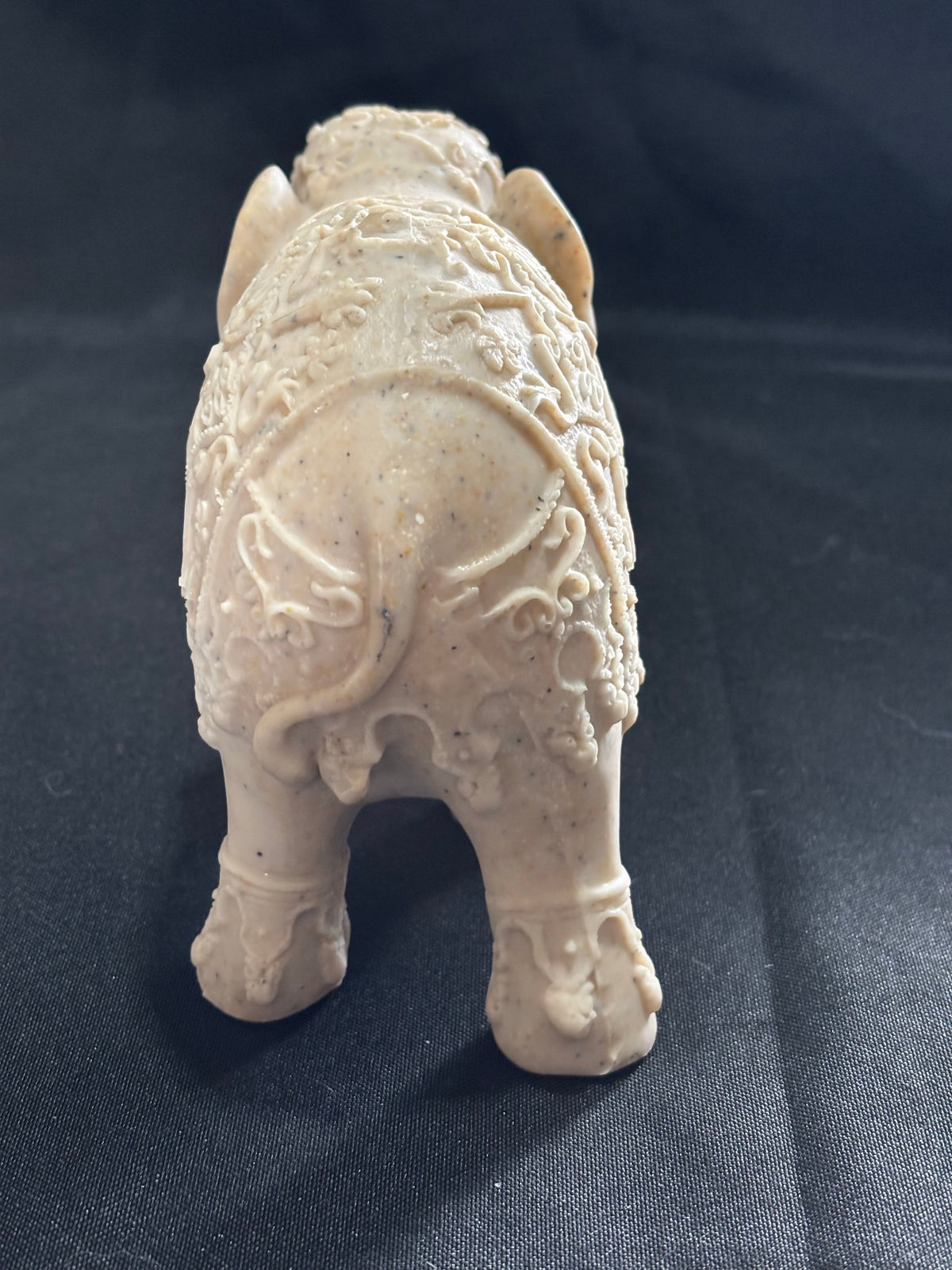 Vintage Ornate Faux-Ivory Ceremonial Elephant